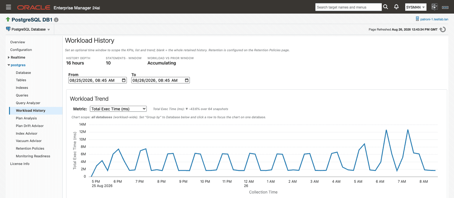 Is This Database Slower Than Last Month? Workload History and the Agent-Local History Store