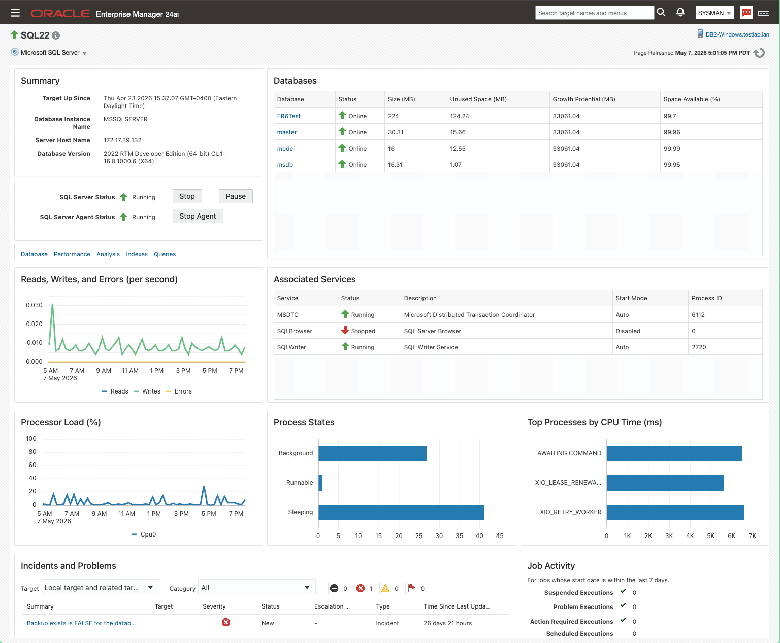 Home dashboard